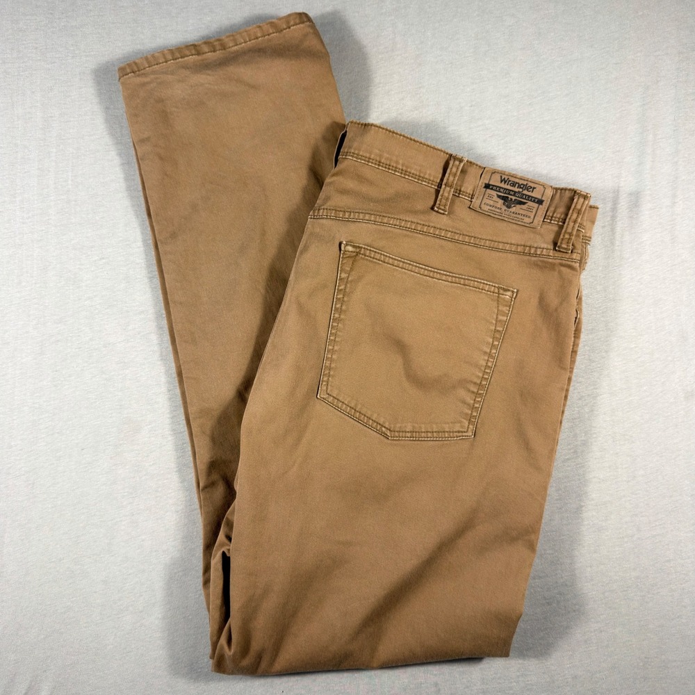 Wrangler Mens Regular Taper Premium Quality Brown Pants 40x30 96WRWCB